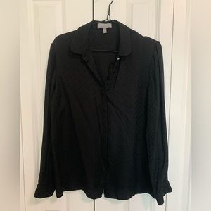 Mulberry black 100% silk button up shirt size 8